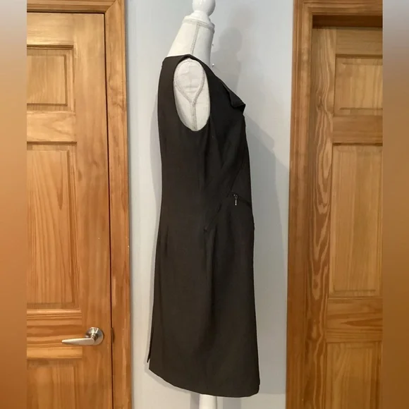 EUC Calvin Klein charcoal gray zipper Sheath Dress  size 12. - Picture 5 of 7